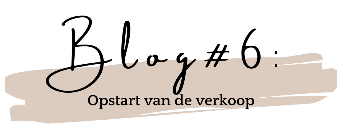 BLOG #6 Opstart van de verkoop