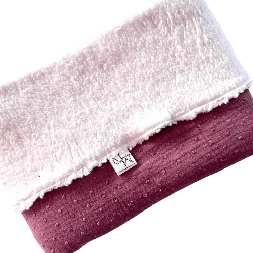 Blanket mauve dot & Teddy white | various sizes