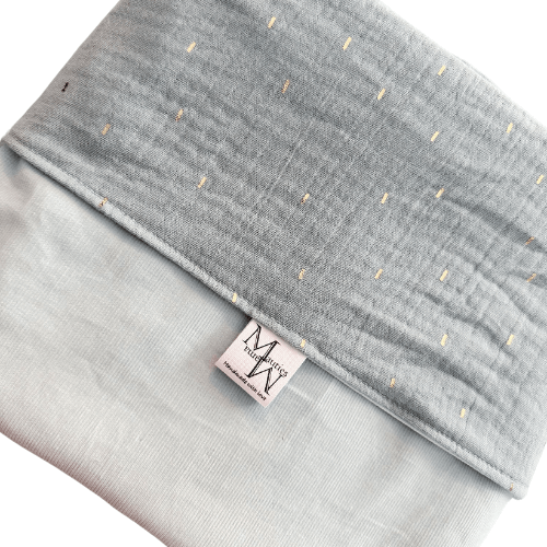 Deken mini rib & hydrofiel glitter blauw | verschillende afmetingen