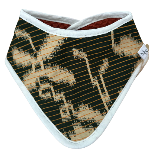 Pointed bib Batik Sarong Double Ikat print beige