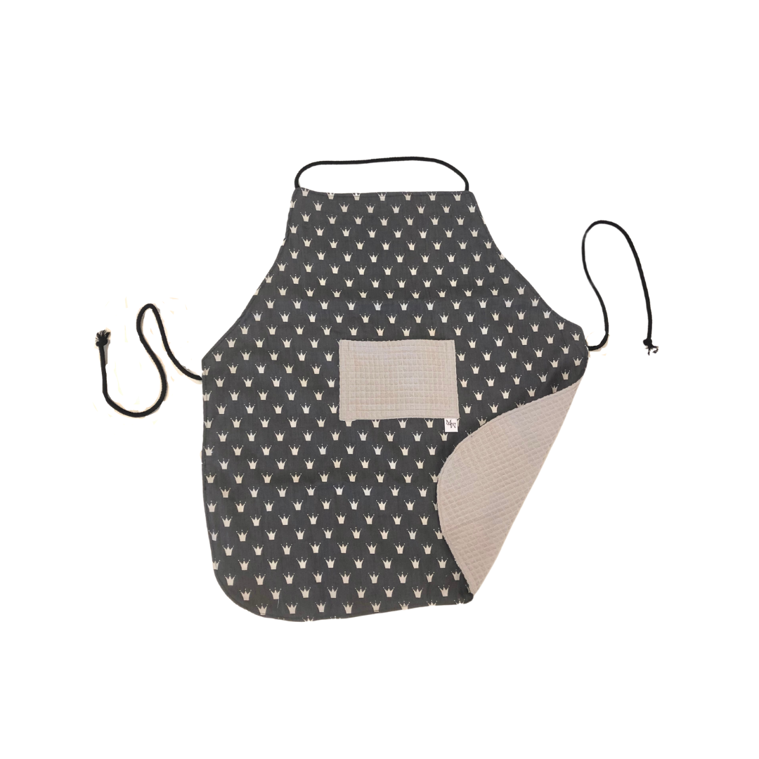 Kindershort Kroontjes grijze wafel