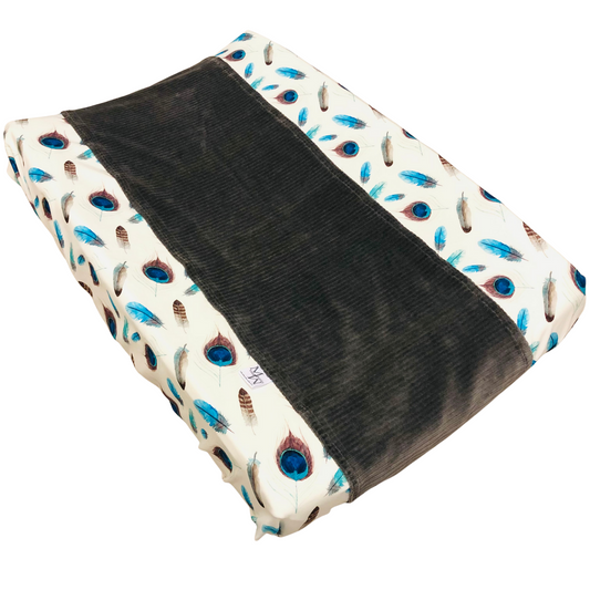 Changing pad cover | MMCHIC | Peacock feather Anthracite