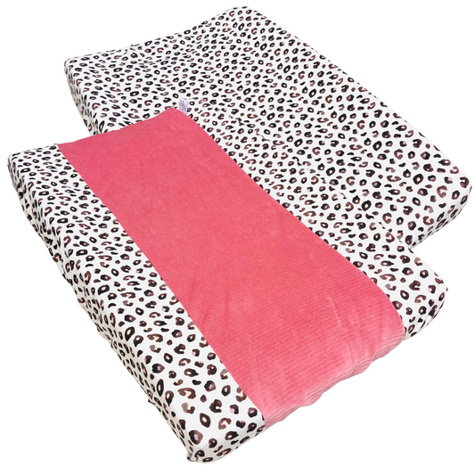 Housses de matelas à langer | Léopard | ensemble 2 pièces
