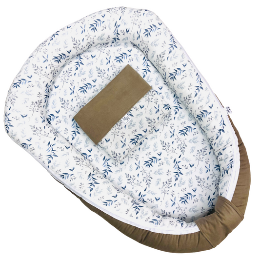 MM CHIC Baby nest blue twigs taupe | with ZIPPER | in stock