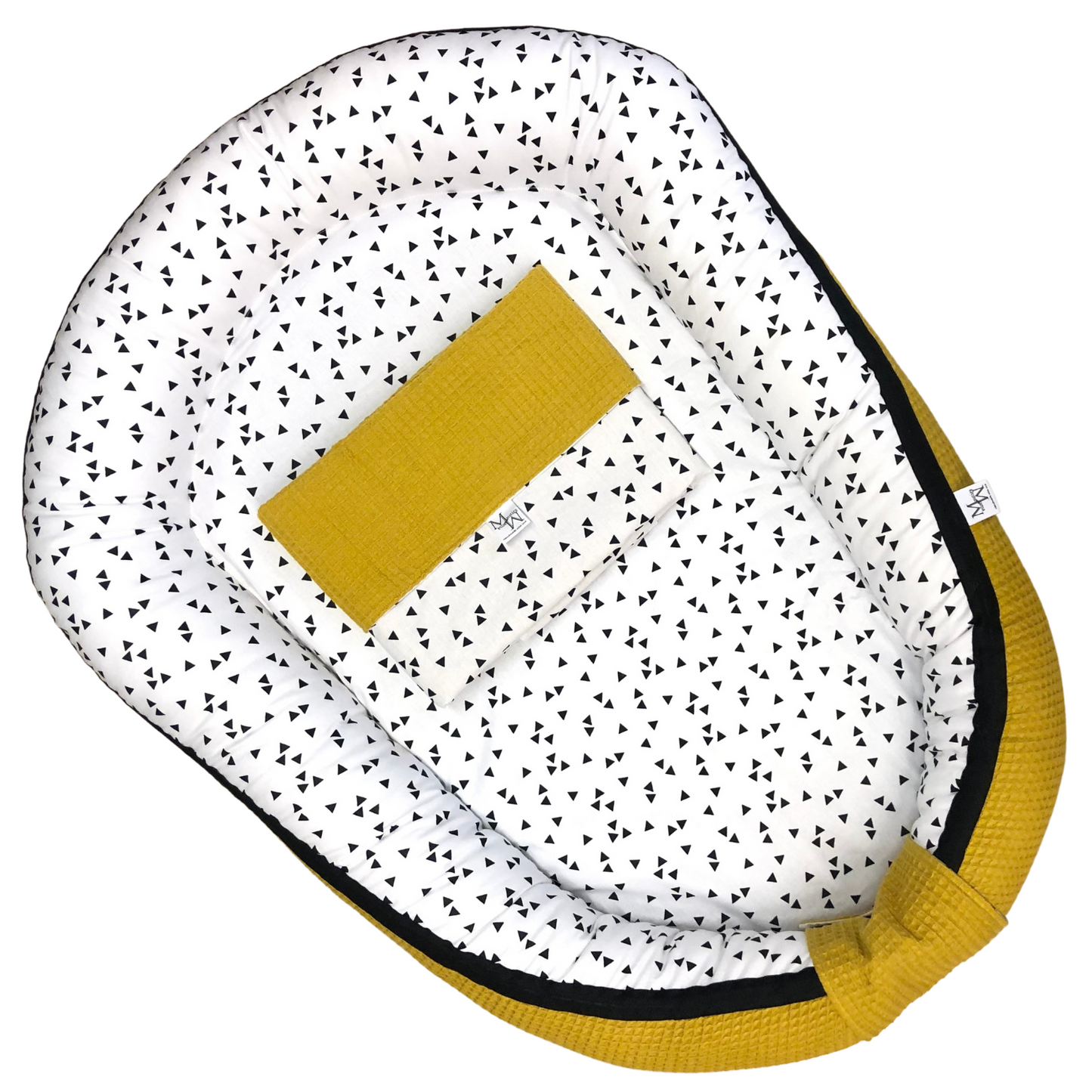 *Last* Baby Nest Triangles ochre yellow | with ZIPPER | Size M