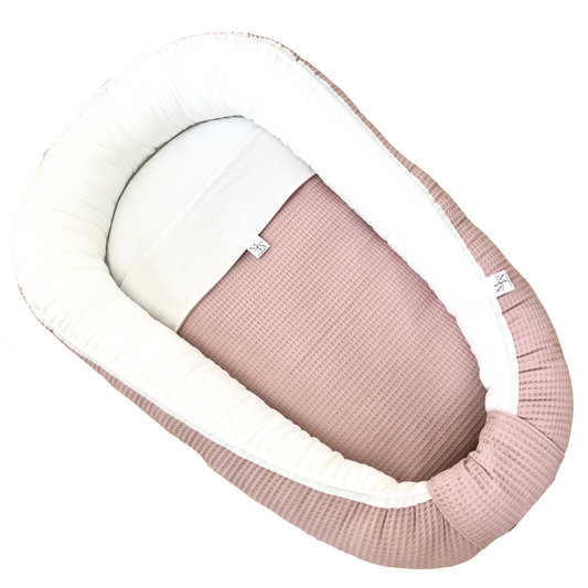 Baby nest Plain White-old Pink with ZIPPER | in stock