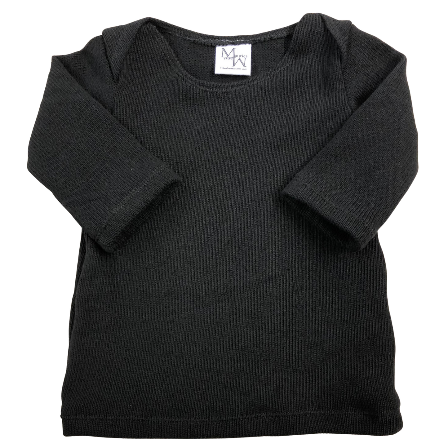 Rompershirt zwart | Gebreide stof