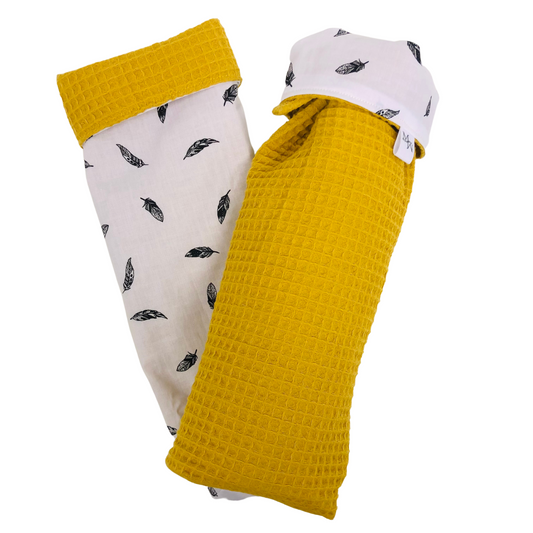 Hot water bottles | feathers ochre yellow | LAST