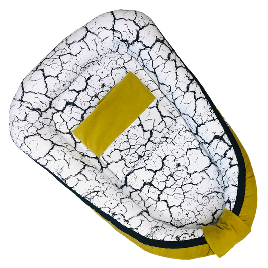 *DERNIER* Nid de bébé MM CHIC Marbre | jaune ocre