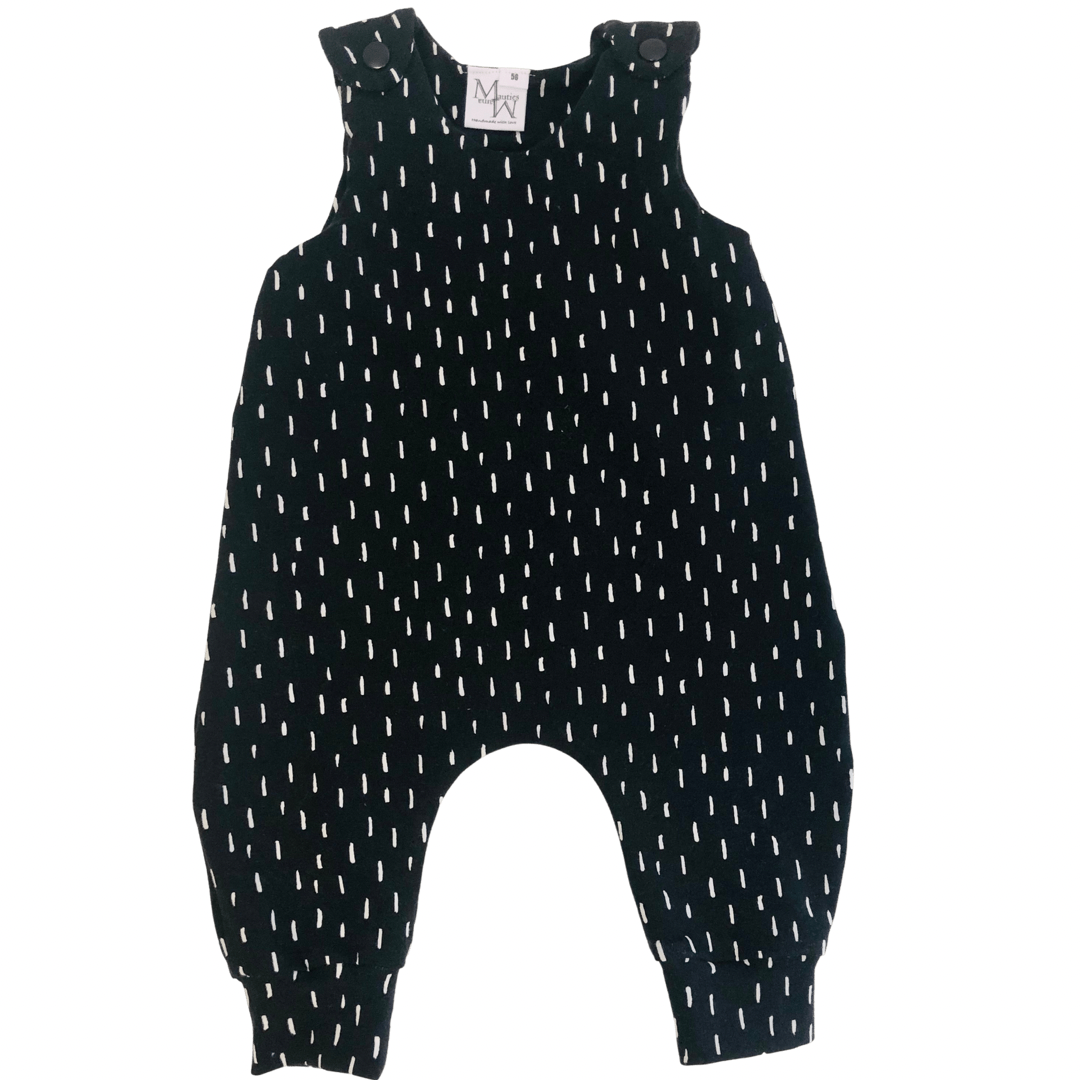 Salopette | Rayures noires | Bio-coton