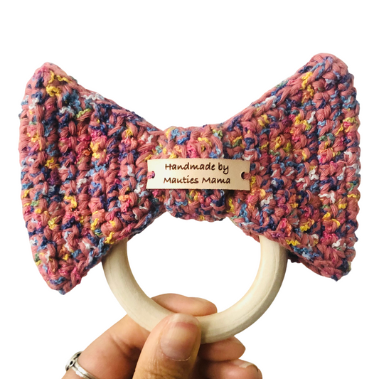 Teething ring | Bow-tie | limited edition pink