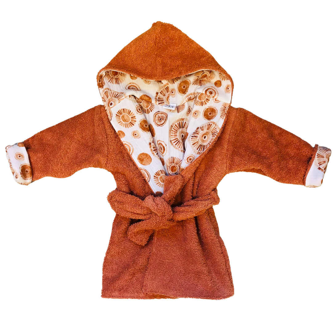 Badjas | badstof | Mandala brique