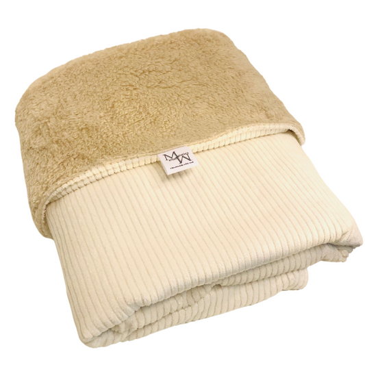 Blanket Off white rib & Teddy taupe | various sizes