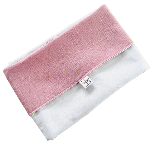 Deken mini rib & hydrofiel glitter roze | verschillende afmetingen