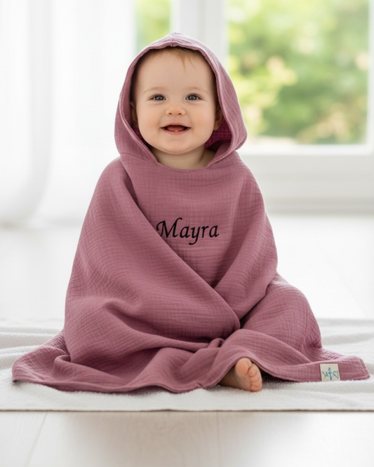Poncho de bain couleur unie | en stock