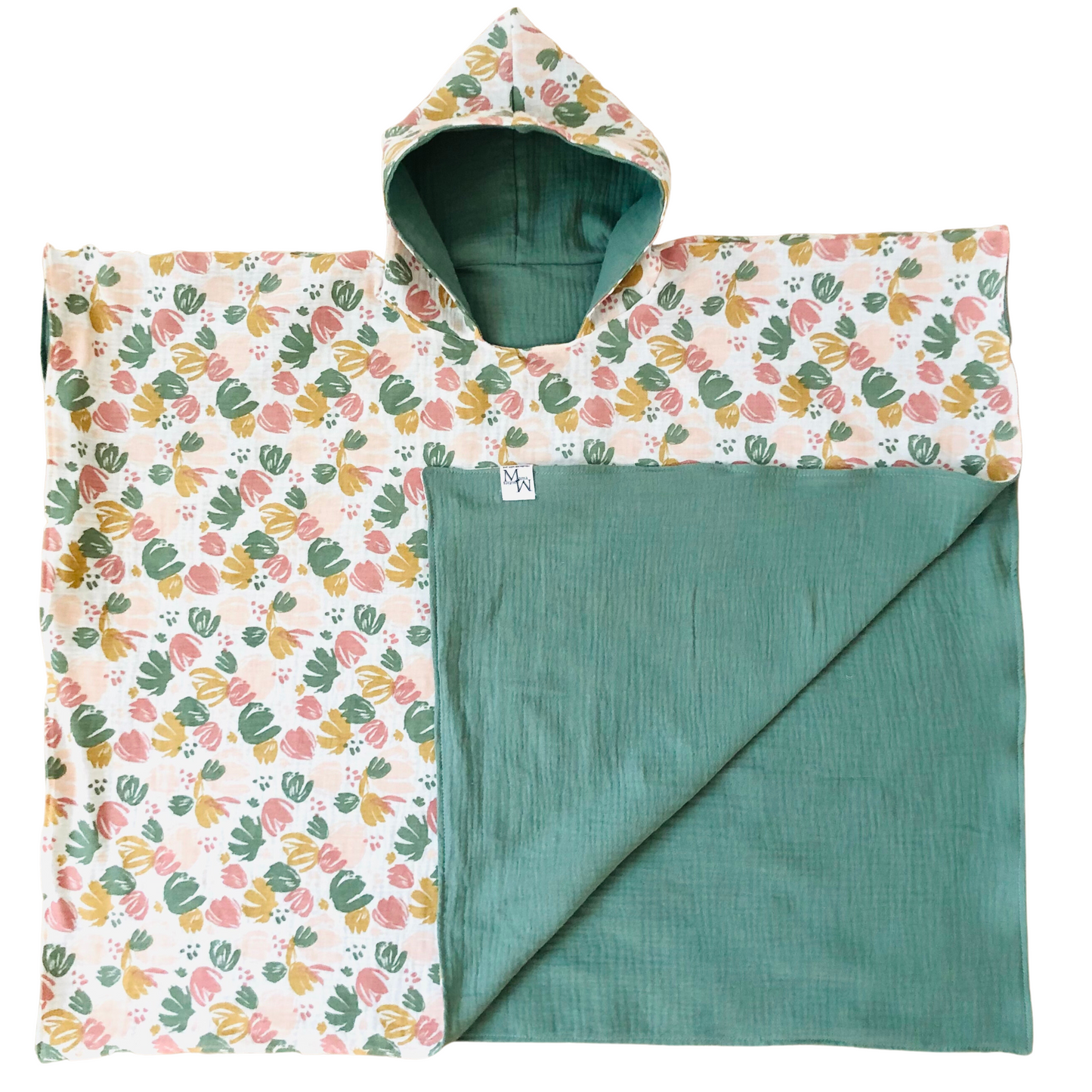 Badponcho flowers reversible | op voorraad