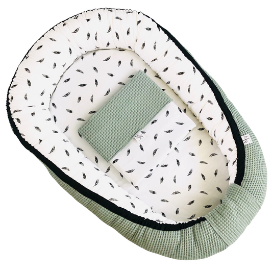 Babynest veren mintgroen | op voorraad | met RITS