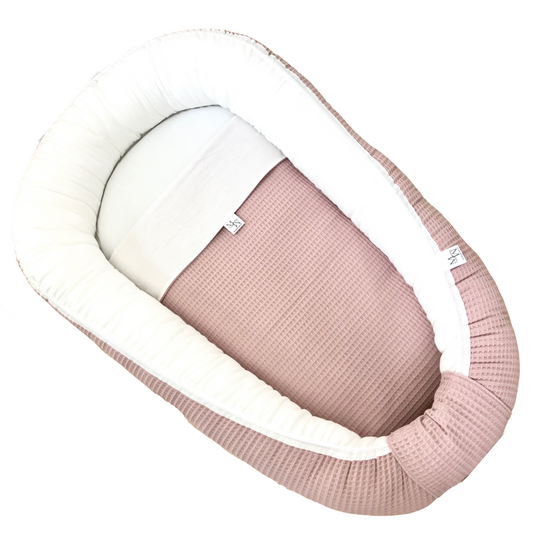 Babynest Gewoon Wit-oud Roze met RITS | op voorraad